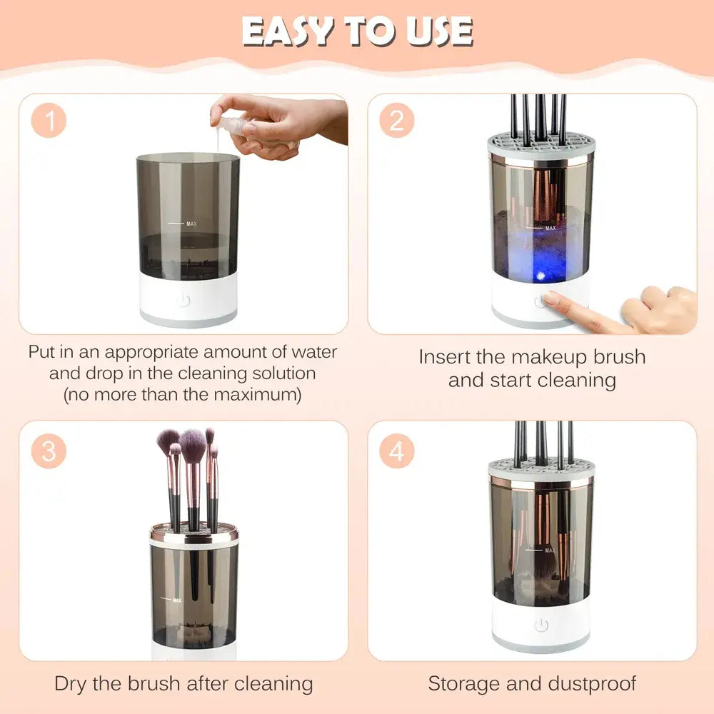 Best Makeup Brush Cleaner – Rechargeable and Portable Electric Cleaner, All side